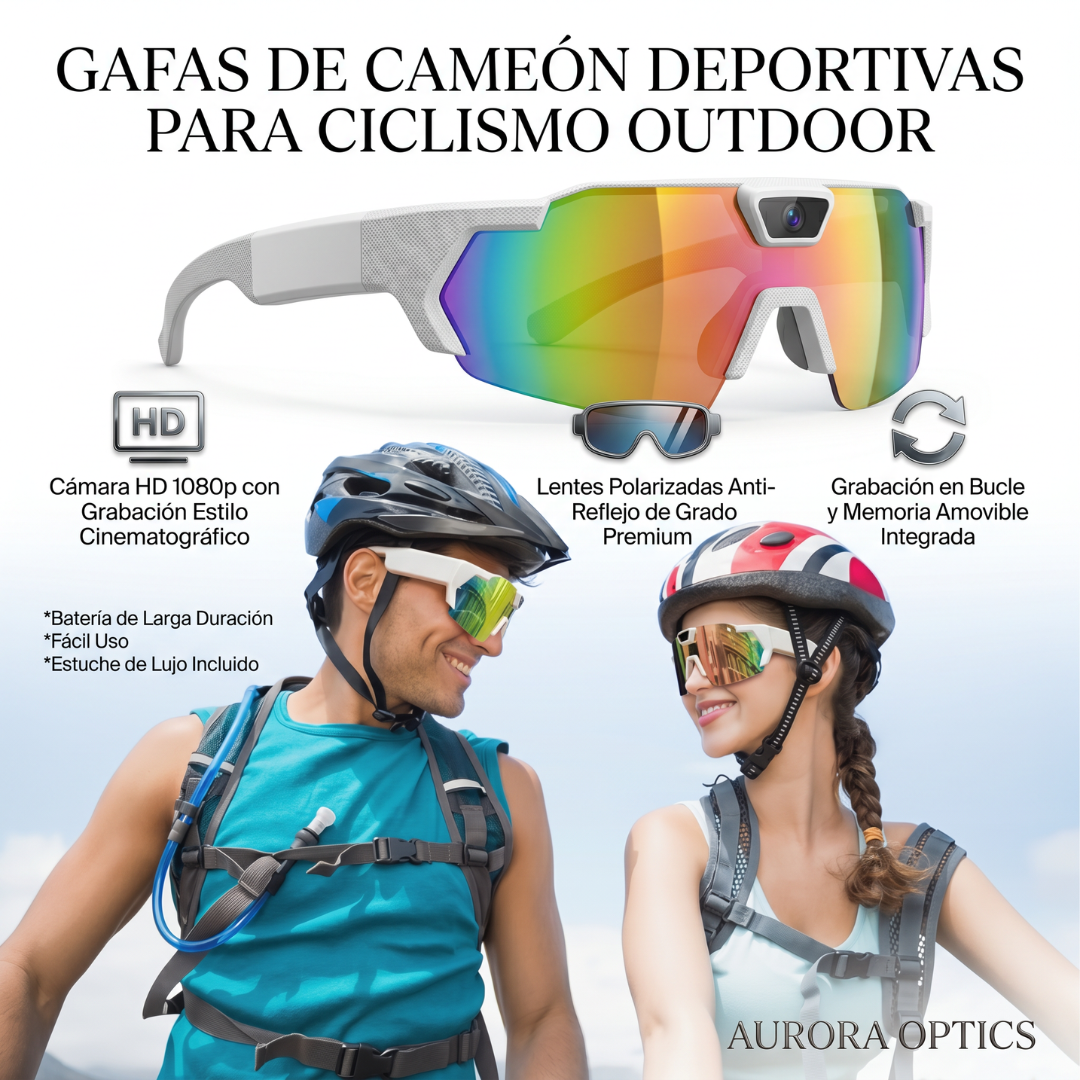 Gafas Inteligentes con Bluetooth y Cámara para Ciclismo