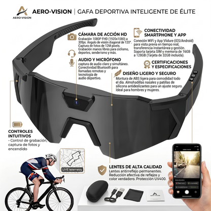 Gafas Inteligentes con Bluetooth y Cámara para Ciclismo