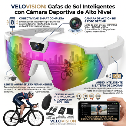 Gafas Inteligentes con Bluetooth y Cámara para Ciclismo